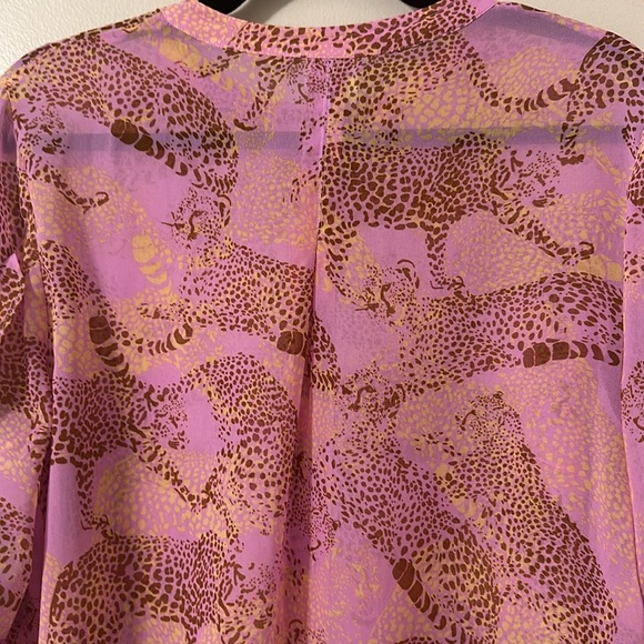 CAbi Pink Leopard Print Button Down Shirt - Picture 8 of 11
